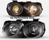 Par de faros delanteros Acura Integra 1998-2001 negro transparente