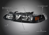 1990-1993 Acura Integra  Faros Par negros