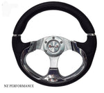 Volante Deportivo Negro Con Cromo