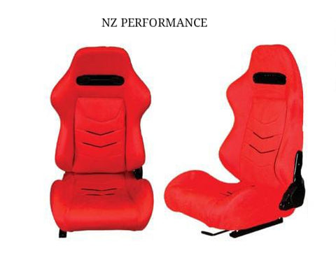 Asientos Deportivos Tela Rojos Con Negro