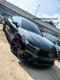 Front lip Shark 3 piezas Audi A7 Sportback (C8) negro piano 2018 2019 2020 2021 2022 2023