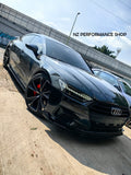 Front lip Shark 3 piezas Audi A7 Sportback (C8) negro piano 2018 2019 2020 2021 2022 2023