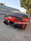 Difusor trasero a medida Chevrolet Corvette C7 negro piano 2014 2015 2016 2017 2018 2019