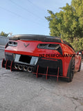Difusor trasero a medida Chevrolet Corvette C7 negro piano 2014 2015 2016 2017 2018 2019