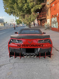 Difusor trasero a medida Chevrolet Corvette C7 negro piano 2014 2015 2016 2017 2018 2019