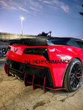 Difusor trasero a medida Chevrolet Corvette C7 negro piano 2014 2015 2016 2017 2018 2019