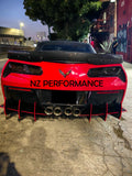 Difusor trasero a medida Chevrolet Corvette C7 negro piano 2014 2015 2016 2017 2018 2019