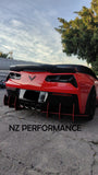 Difusor trasero a medida Chevrolet Corvette C7 negro piano 2014 2015 2016 2017 2018 2019