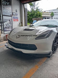 Front lip Shark 3 piezas Chevrolet Corvette C7 Stingray negro piano