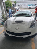 Front lip Shark 3 piezas Chevrolet Corvette C7 Stingray negro piano