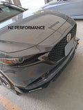 Splitter Shark 3 piezas Mazda 3 Hatchback negro piano 2019 2020 2021 2022 2023