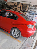 Sides skirts slim Mazda 3 Sedan (BK) negro piano con rojo 2006 - 2009