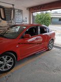 Sides skirts slim Mazda 3 Sedan (BK) negro piano con rojo 2006 - 2009