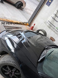 Cofre modificado con tomas de aire  Mitsubishi Eclipse 3g negro mate 2000-2005