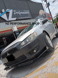 Front lip Shark 3 piezas Mitsubishi Lancer negro piano 2007 2008 2009 2010 2011 2012 2013 2014 2015 2016 2017