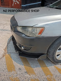 Front lip Shark 3 piezas Mitsubishi Lancer negro piano 2007 2008 2009 2010 2011 2012 2013 2014 2015 2016 2017
