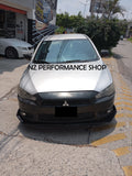 Front lip Shark 3 piezas Mitsubishi Lancer negro piano 2007 2008 2009 2010 2011 2012 2013 2014 2015 2016 2017