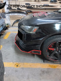Splitter frontal a medida Mitsubishi Lancer negro piano 2007 2008 2009 2010 2011 2012 2013 2014 2015 2016 2017