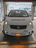 Splitter 3 piezas NZ Nissan Sentra B16 negro piano 2007 - 2012