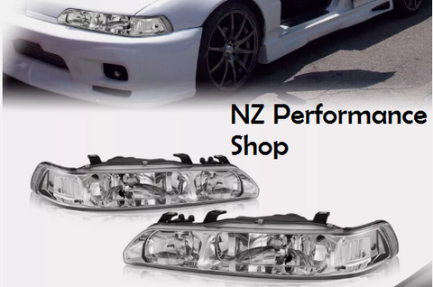 Faros de carcasa cromada par para 90-93 Acura Integra