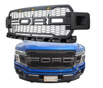 Parrilla Ford F150 2020 2021 Negra Luz Led Ambar Tipo Raptor