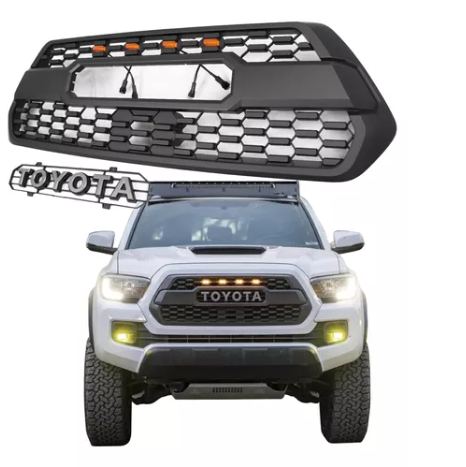 Parrilla Tacoma Toyota 2020 Con Luz Led Emblema Plateado