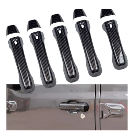 Cubiertas De Manijas Tipo Fibra De Carbono Jeep Jl 2018-2024