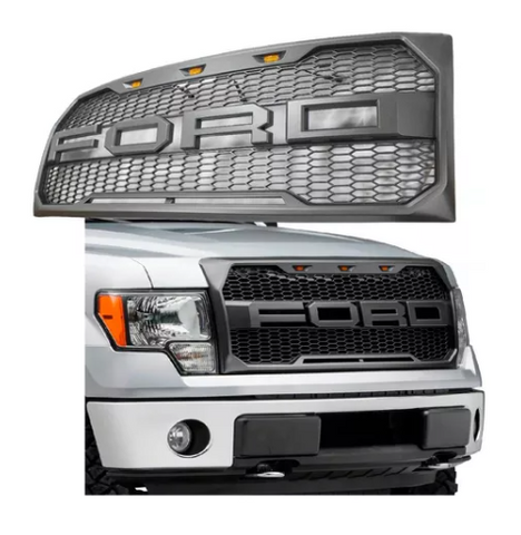 Parrilla Ford Lobo F150 2013 2014 Luz Led Ambar Tipo Raptor