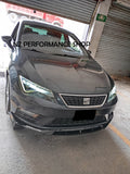 Front lip prototipo NZ Seat Leon negro piano 2014 2015 2016 2017 2018 2019