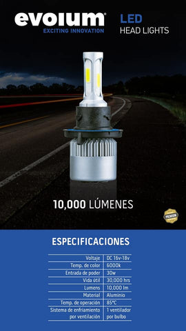 Kit De Focos LED EVOLUM BLUE 10,000 LUMENES